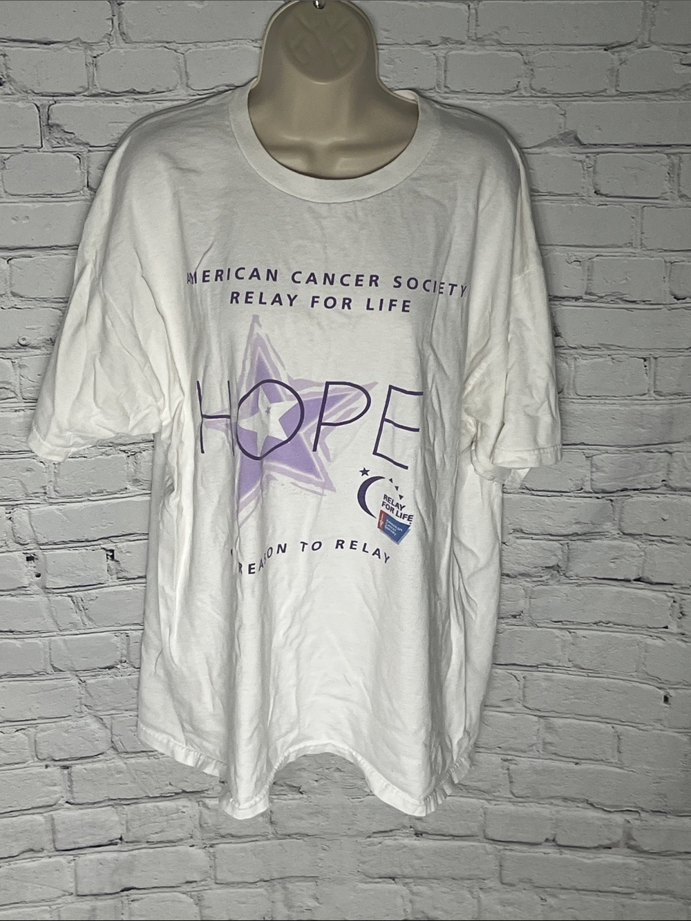 Delta White Tee with Purple HOPE Graphic